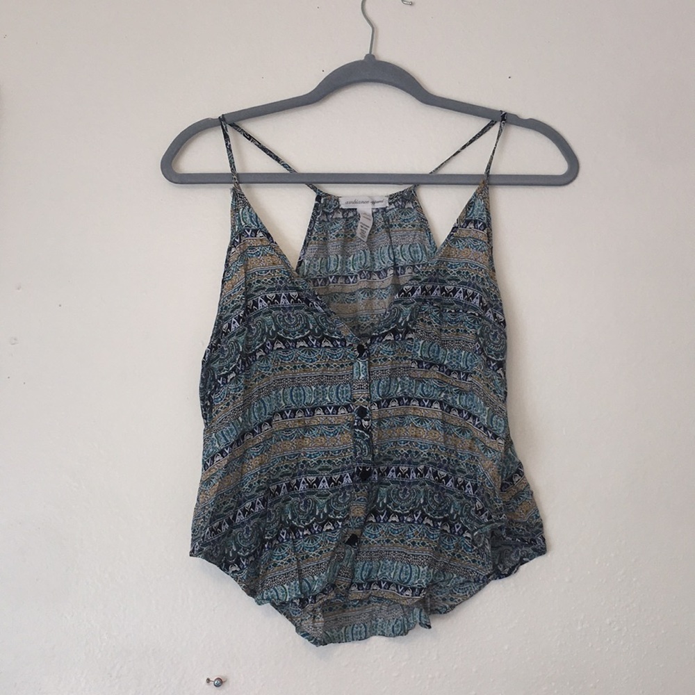 Cute blue pattern tank